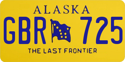 AK license plate GBR725
