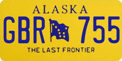 AK license plate GBR755