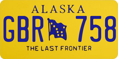 AK license plate GBR758