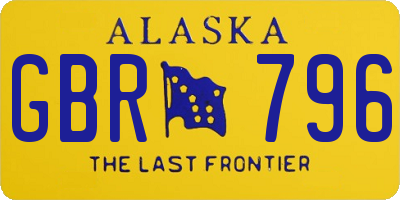 AK license plate GBR796
