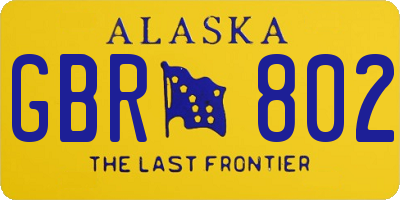 AK license plate GBR802