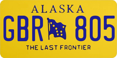 AK license plate GBR805