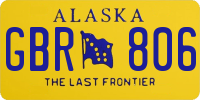 AK license plate GBR806