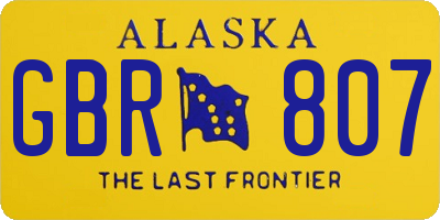 AK license plate GBR807