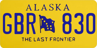 AK license plate GBR830