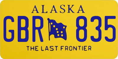 AK license plate GBR835