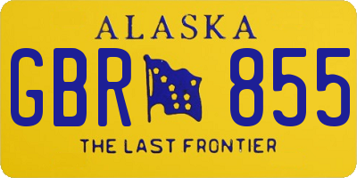 AK license plate GBR855