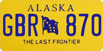 AK license plate GBR870