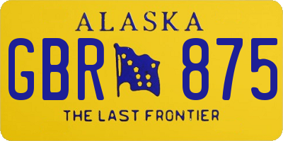 AK license plate GBR875