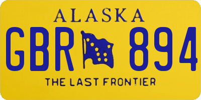 AK license plate GBR894