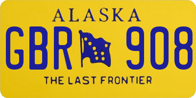 AK license plate GBR908