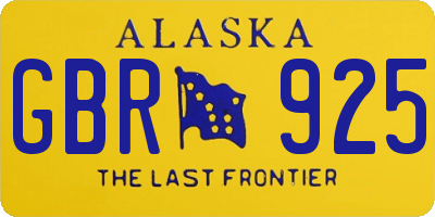 AK license plate GBR925