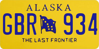 AK license plate GBR934
