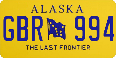 AK license plate GBR994