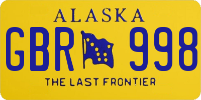 AK license plate GBR998