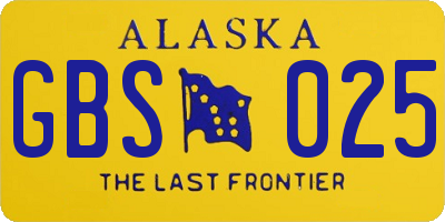 AK license plate GBS025