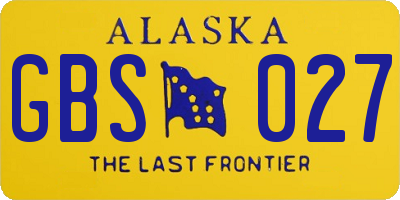 AK license plate GBS027