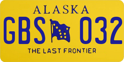 AK license plate GBS032