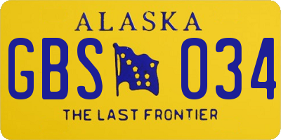 AK license plate GBS034