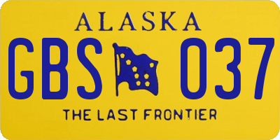 AK license plate GBS037