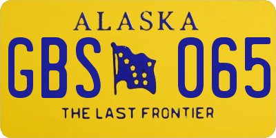 AK license plate GBS065