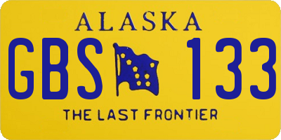 AK license plate GBS133