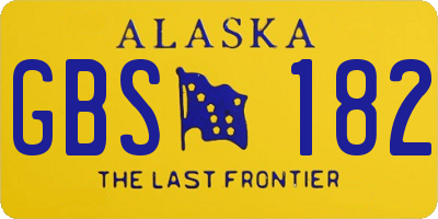 AK license plate GBS182