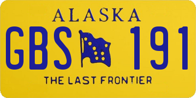 AK license plate GBS191
