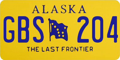 AK license plate GBS204