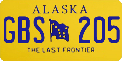 AK license plate GBS205