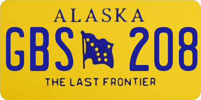 AK license plate GBS208