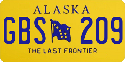 AK license plate GBS209