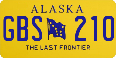 AK license plate GBS210