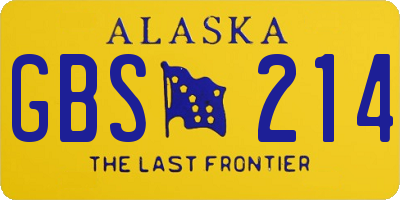 AK license plate GBS214
