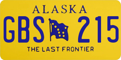 AK license plate GBS215