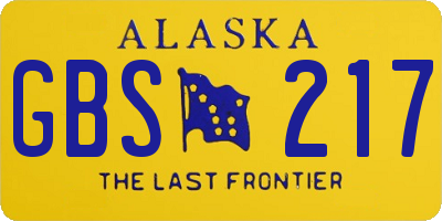 AK license plate GBS217