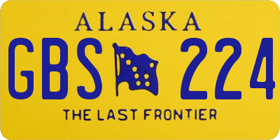AK license plate GBS224