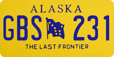 AK license plate GBS231