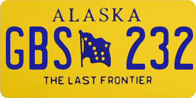 AK license plate GBS232