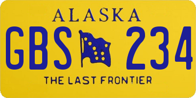 AK license plate GBS234