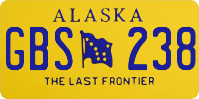 AK license plate GBS238