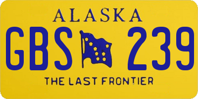 AK license plate GBS239