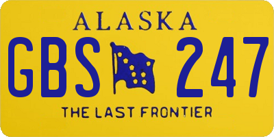 AK license plate GBS247