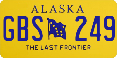 AK license plate GBS249