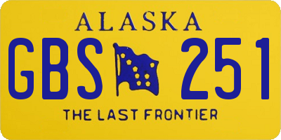 AK license plate GBS251