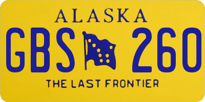 AK license plate GBS260