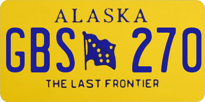 AK license plate GBS270