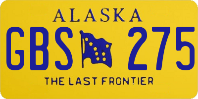 AK license plate GBS275