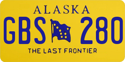 AK license plate GBS280