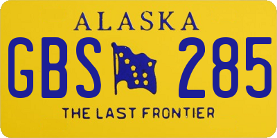 AK license plate GBS285